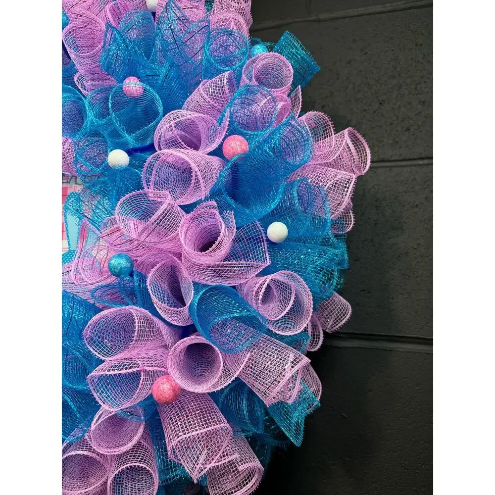 Happy Easter Wreath Handmade Deco Mesh Large 24 Inch